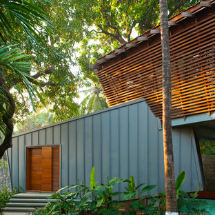 75 Most Popular Tropical Exterior with a Shed Roof Design 