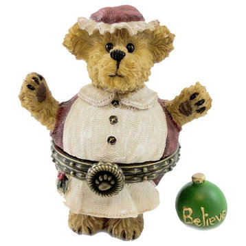 Boyds Bears Resin Chrissy Plump N Waddle Christmas Treasure Box Santa 4014770