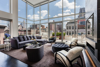 Inspiration for a contemporary living room remodel in New York