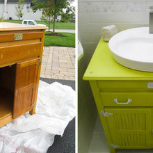 Project Rehab: From Antique Ice Box to Bright Green Vanity