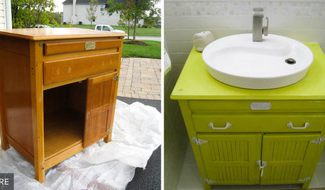 Project Rehab: From Antique Icebox to Bright Green Vanity
