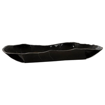 Aragonite Canoe Bowl, Black
