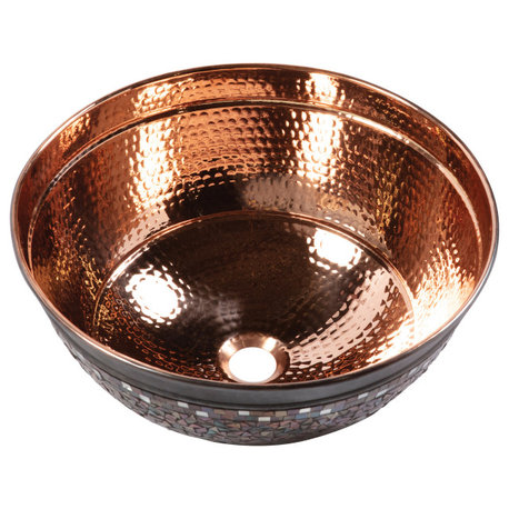 Shockley 16" Vessel Bathroom Sink in Naked Copper