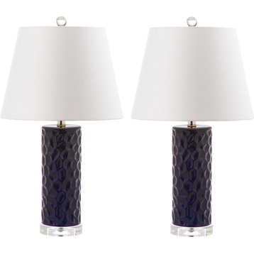 Dixon Table Lamp ZMT-LIT4249C (Set of 2) - White Shade And Navy Base
