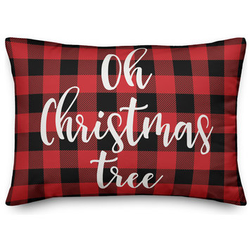 Oh Christmas Tree, Buffalo Check Plaid 14x20 Lumbar Pillow