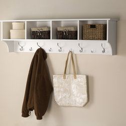 Prepac 60" Wide Hanging Entryway Shelf in White - Display And Wall Shelves 