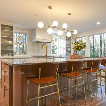 White Oak Kitchen with White Cabinetry & Modern Details