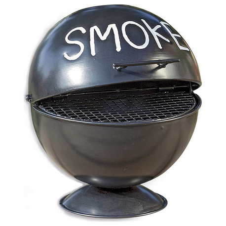 Smoke Ashtray, FauxGrill with Lidded Dome, Pedestal Base, 6"