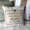 Heaven by the Sea Linen Pillow With Shell and Starfish Pins