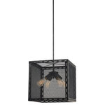 Cal - Cal Evanston - Four Light Mesh Chandelier, Iron Finish - Durable metal constructionUses four candelabra type bulbsMetal mesh shadeShips in one carton6 foot cord.Warranty: 1 yearIron Finish * Number of Bulbs: 4 * Wattage:60W * Bulb Type:A19 * Bulb Included: No * UL Approved: