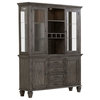 Sunset Trading Shades of Gray Wood Lighted China Cabinet/Wine Storage in Gray