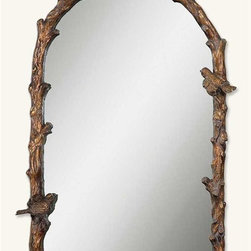 Warbler of the Woods Faux Bois Mirror - Wall Mirrors