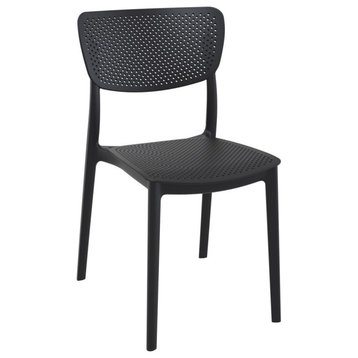 Lucy Outdoor Dining Chair Black, Set of 2