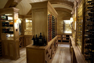 Custom wine racking created for a large residential wine cellar