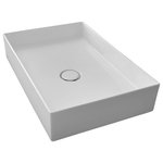 Alice Ceramica - Hide Rectangular Vessel Sink, 60x37 cm - Crisp, minimalist lines and an elegant shape come together in the Hide Rectangular Vessel Sink. Handcrafted by Roman artisans, the contemporary vessel sink exudes chic Italian style that defies trends. A young company who pride themselves on creativity and ambition, Alice Ceramica crafts all their products in the hills north of Rome.