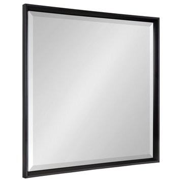 Calter Framed Wall Mirror, Black, 29.5x29.5