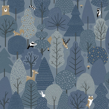 Quillen Indigo Forest Wallpaper, Bolt