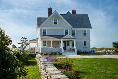 Inspiration for a coastal exterior home remodel in Providence