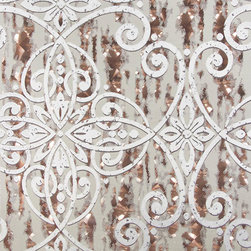Ilias Copper Optical Damask - Wallpaper