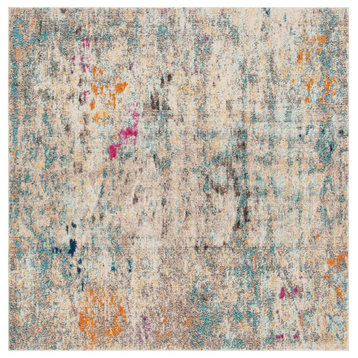Safavieh Madison Mad425F Contemporary Rug, Gray and Gold, 6'7"x6'7" Square