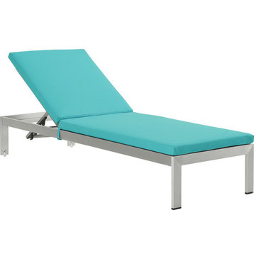 Butler Outdoor Patio Chaise - Silver Turquoise