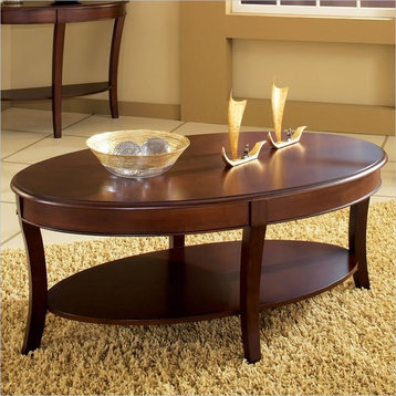 Troy Cocktail Table in Cherry Brown Finish