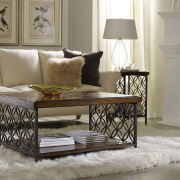 Hooker Furniture Living Room Cocktail Table w/Patterned Iron