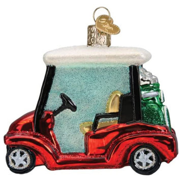 Old World Christmas Golf Cart Glass Sports Transportation Ornament 46108