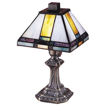 Dale Tiffany Tranquility Mission Accent Lamp, Antique Brass