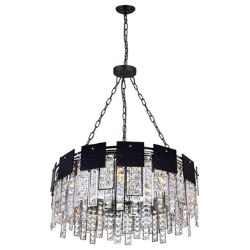 Glacier 10 Light Down Chandelier With Polished Nickel Finish
