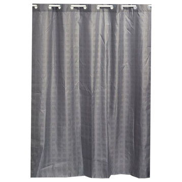 Hookless Shower Curtain Polyester Cubic, Grey