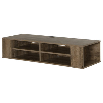 South Shore City Life 48 Wall Mounted Media Console, Weathered Oak