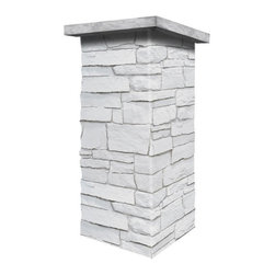 C143-BRECKENRIDGE DEEP WIDE STACKED STONE COLUMN WRAP (CAPS SOLD SEPARATELY) - Wall Panels