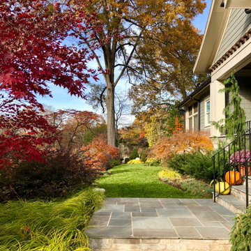 November view of the front stroll garden