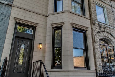 Inspiration for a transitional exterior home remodel in Chicago