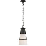 Visual Comfort - Robinson Pendant, 1-Light, Bronze, White Glass, 7.5"W (TOB 5752BZ-WG 2V5P3) - This beautiful pendant will magnify your home with a perfect mix of fixture and function. This fixture adds a clean, refined look to your living space. Elegant lines, sleek and high-quality contemporary finishes.Visual Comfort has been the premier resource for signature designer lighting. For over 30 years, Visual Comfort has produced lighting with some of the most influential names in design using natural materials of exceptional quality and distinctive, hand-applied, living finishes.