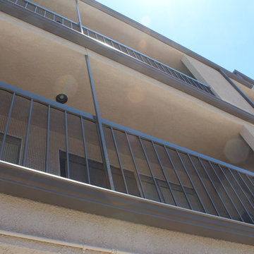 Bronze Seamless Rain Gutters, on an Apartment Building in Eagle Rock