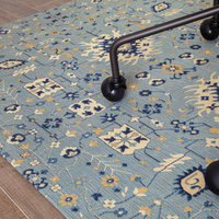 Tabrix Blue and Beige Rug'd Chairmat, 40"x54", .25" Pile Height