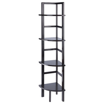 Winsome Aiden Corner Transitional Solid Wood Baker's Rack in Coffee