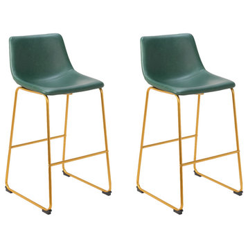Phat Tommy Augusta Green Bar Stools Set of 2 - Modern Barstools for your Kitchen