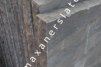 Straight hand-cut sagar black sandstone slabs 35x183Cm