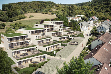 Mittelgroßes, Vierstöckiges Modernes Haus mit Flachdach in Sonstige