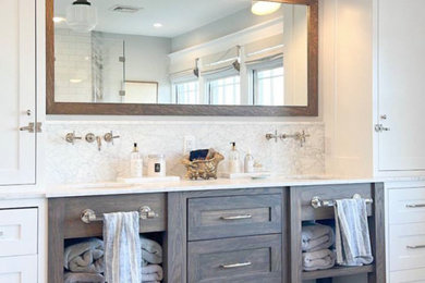 Bathroom - coastal bathroom idea in Boston