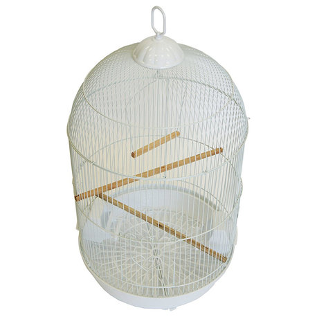 Yml A1564 Bar Spacing Round Bird Cage, White, Small