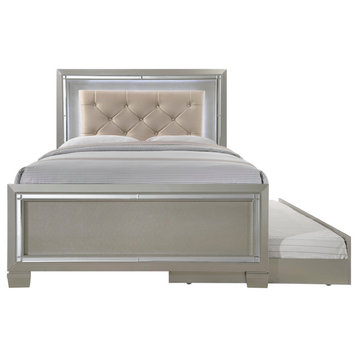 Glamour Youth Full Platform Bed w/ Trundle