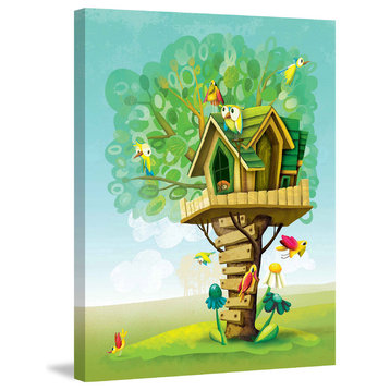 "Tree House" Painting Print on Canvas by Curtis