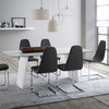 Blade-sp Chair - Gray Leather - Chrome Finish - Set of 2