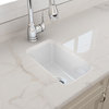 BOCCHI 1358-001-0120 Undermount Fireclay 12" Single Bar Sink + Strainer White