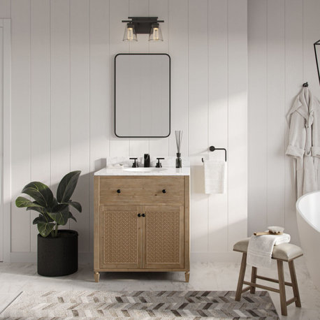 Annie Bathroom Vanity, Weathered Fir, 30", Single Sink, Freestanding