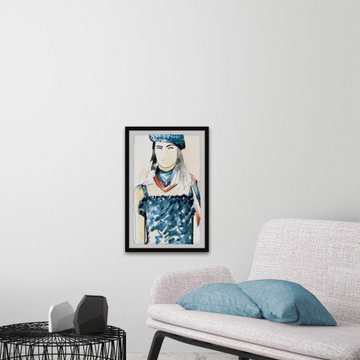 "Neck Scarf Trend" Framed Painting Print